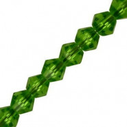 Faceted glass bicone beads 6mm Tranparent deep green